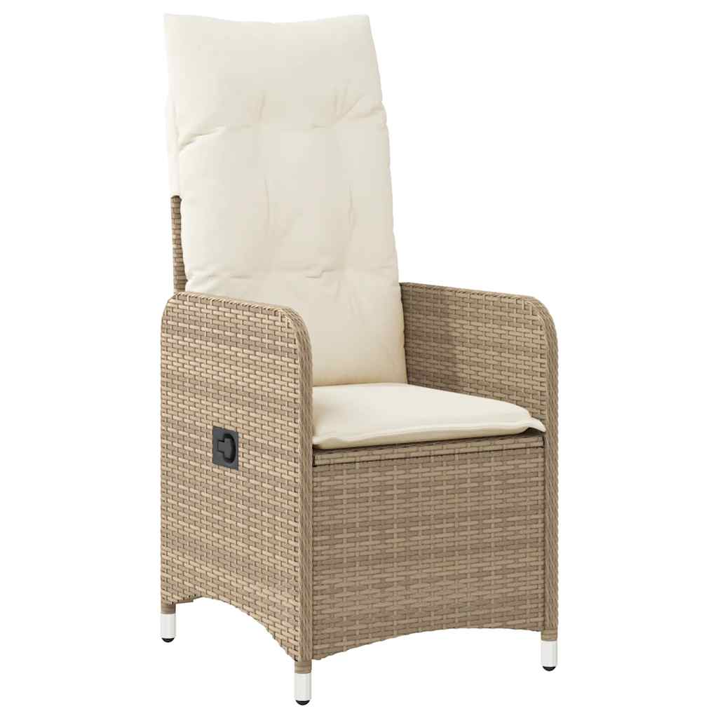 Caféset För Trädgården 5 Delar Med Dynor Beige Konstrotting