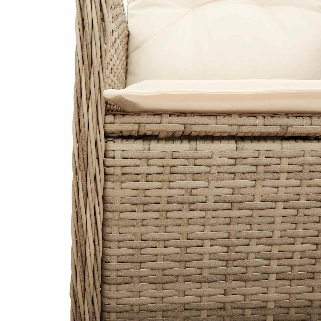 Caféset För Trädgården 5 Delar Med Dynor Beige Konstrotting