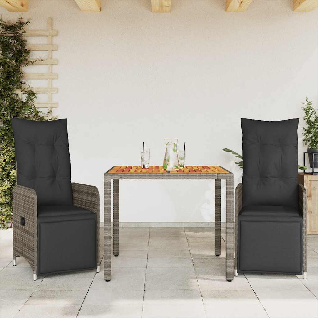 Caféset Med Dynor 9 Delar Konstrotting Grå