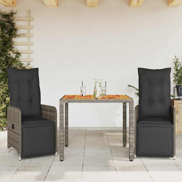 Caféset Med Dynor 9 Delar Konstrotting Grå
