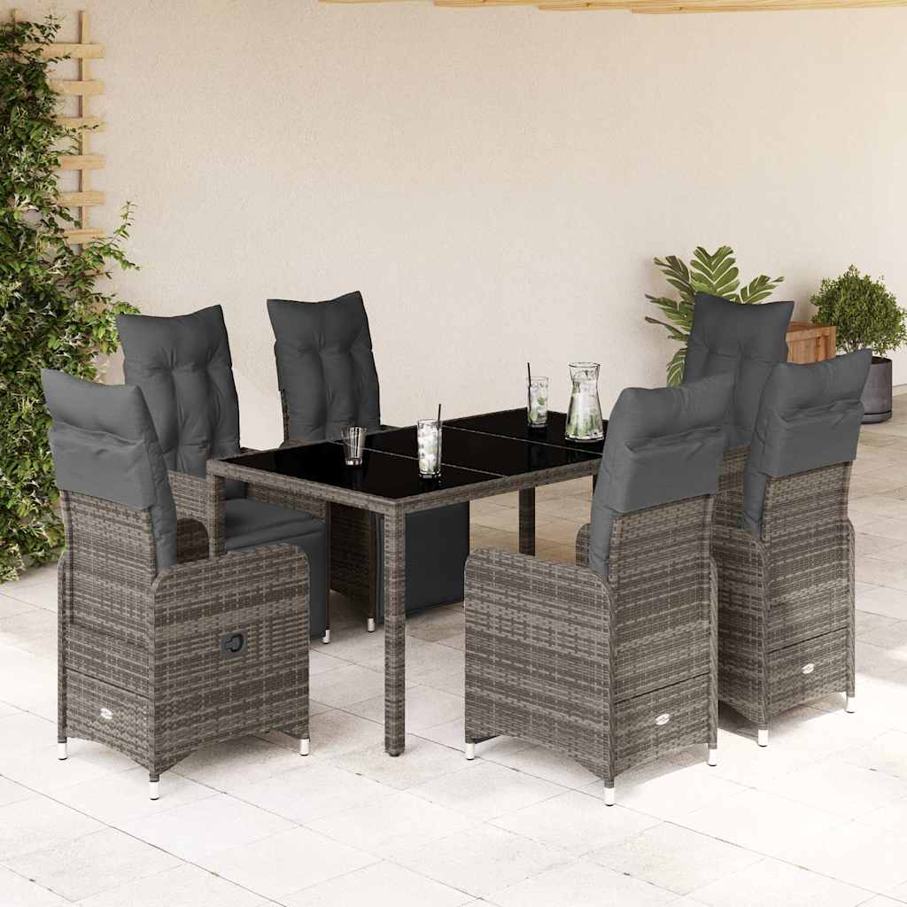 Caféset Med Dynor 9 Delar Konstrotting Grå