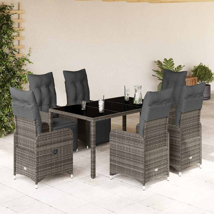 Caféset Med Dynor 9 Delar Konstrotting Grå