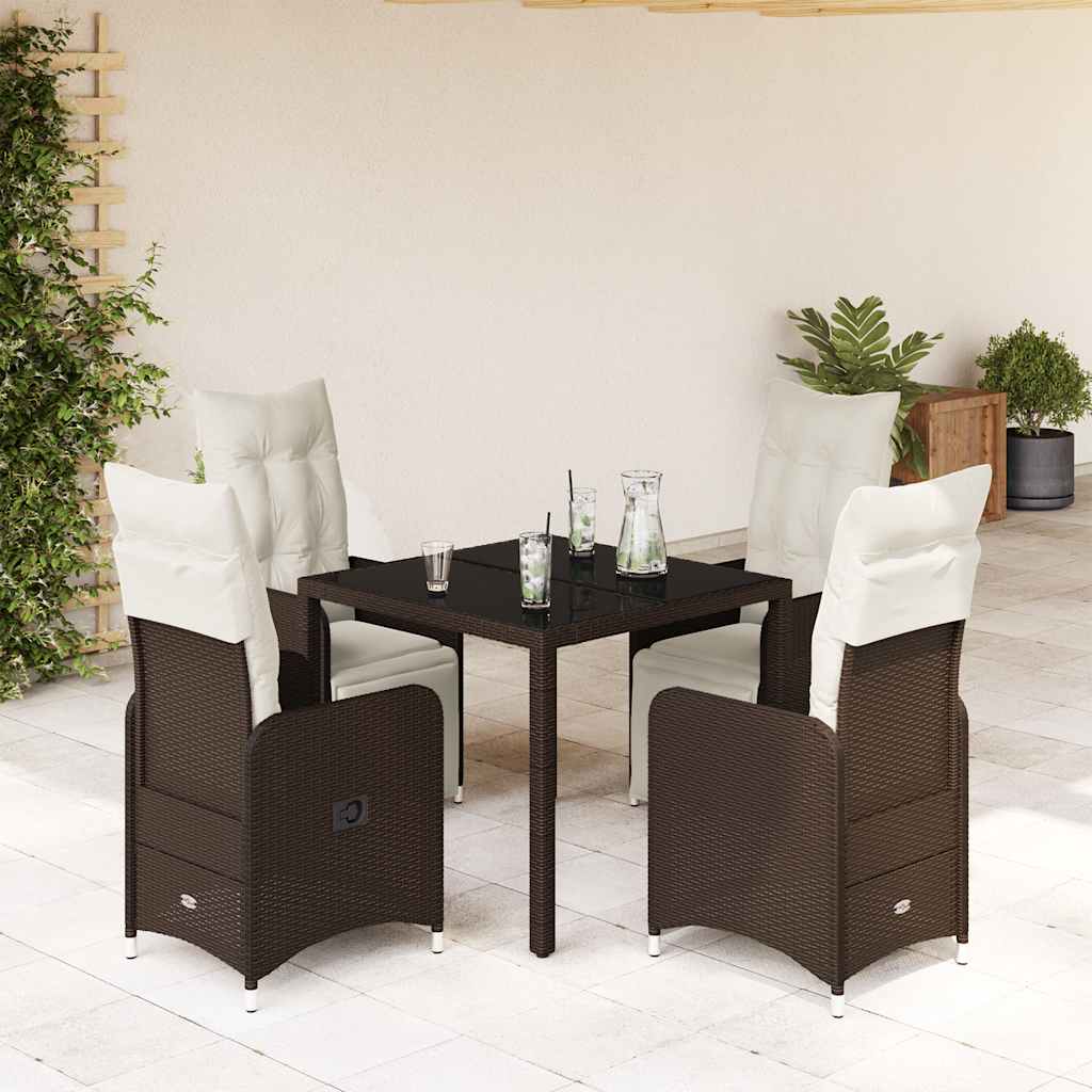 Caféset Med Dynor 3 Delar Brun Konstrotting