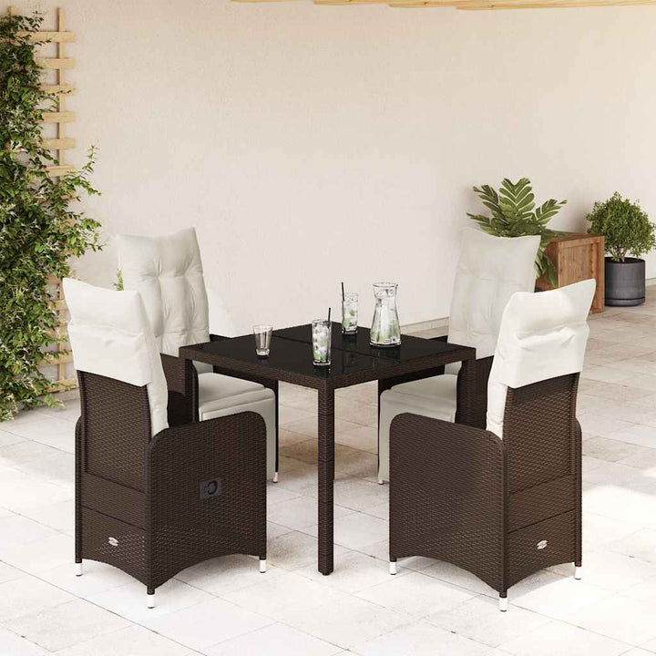Caféset Med Dynor 3 Delar Brun Konstrotting