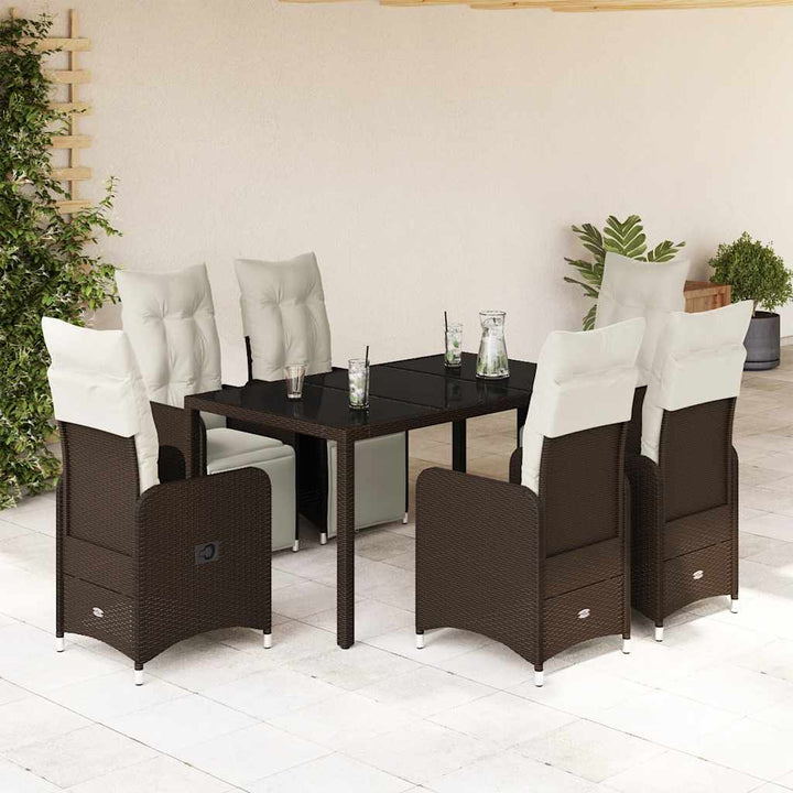 Caféset Med Dynor 3 Delar Brun Konstrotting