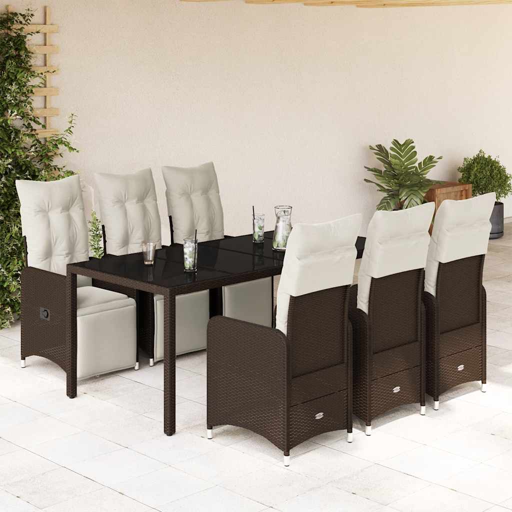 Caféset Med Dynor 3 Delar Brun Konstrotting