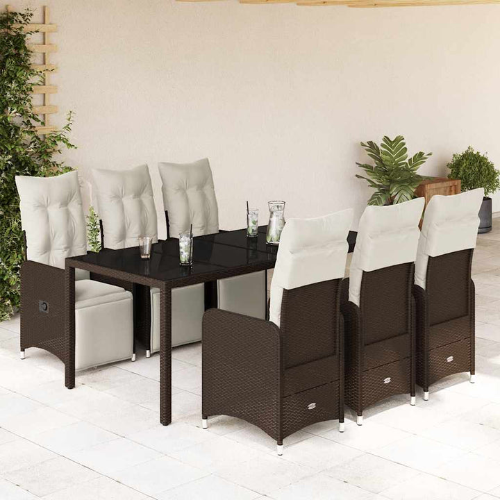 Caféset Med Dynor 3 Delar Brun Konstrotting