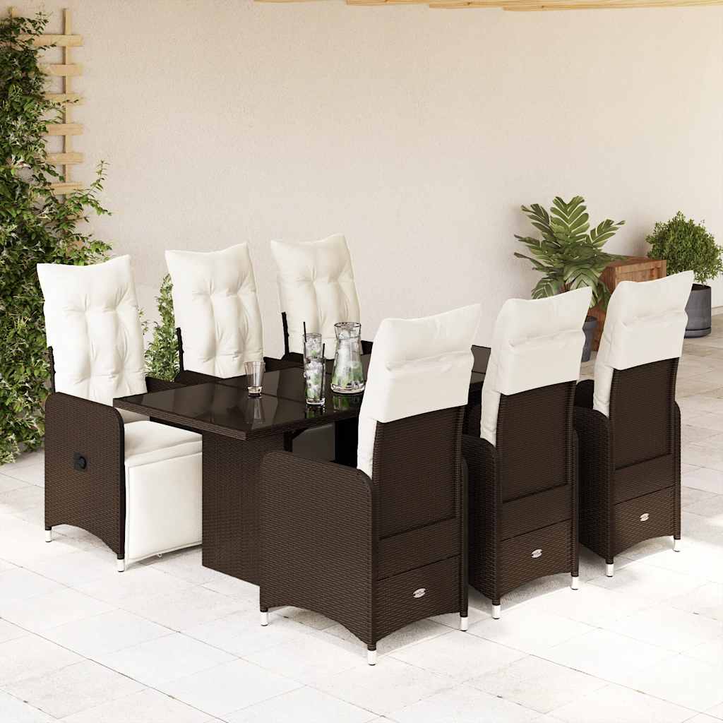 Caféset Med Dynor 3 Delar Brun Konstrotting