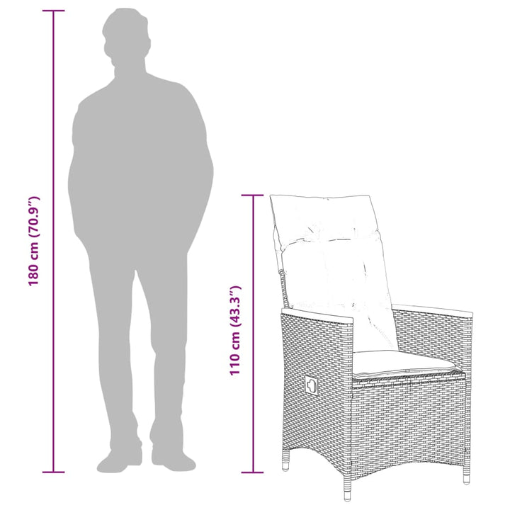 Caféset Med Dynor 9 Delar Konstrotting Svart