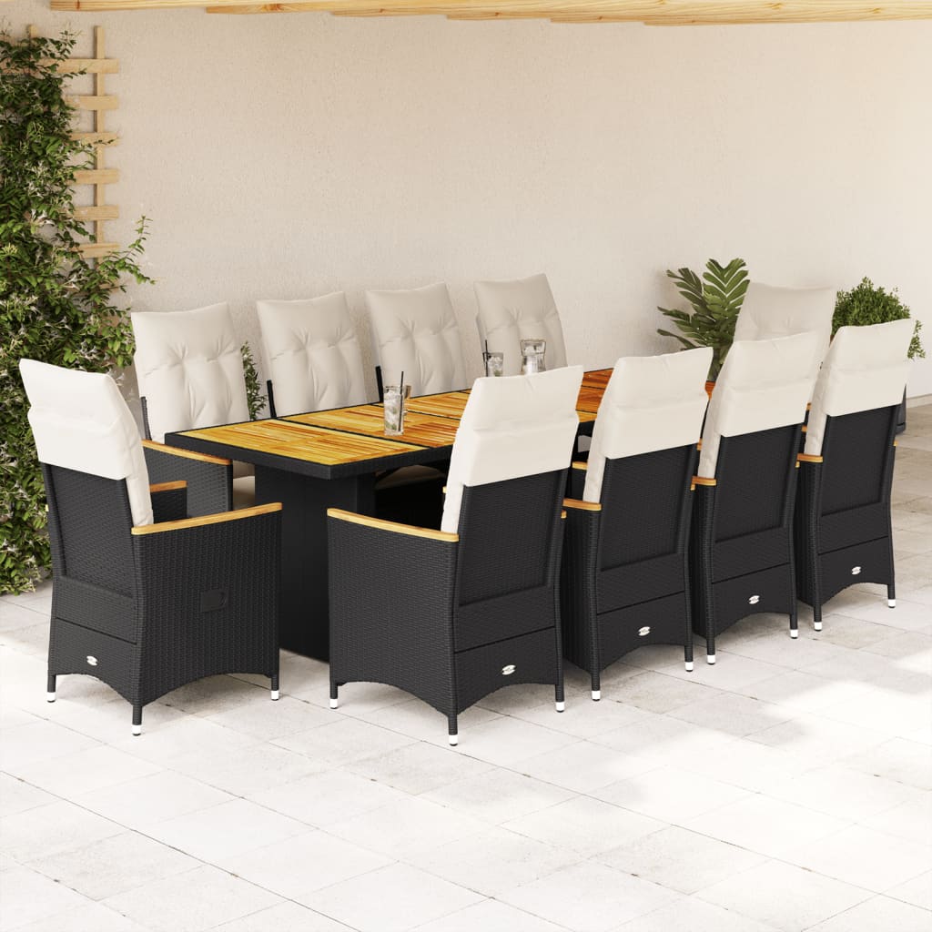 Caféset Med Dynor 9 Delar Konstrotting Svart
