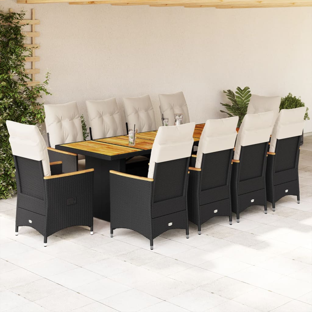 Caféset Med Dynor 9 Delar Konstrotting Svart