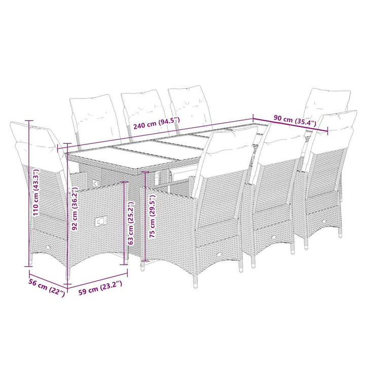 Caféset Med Dynor 9 Delar Konstrotting