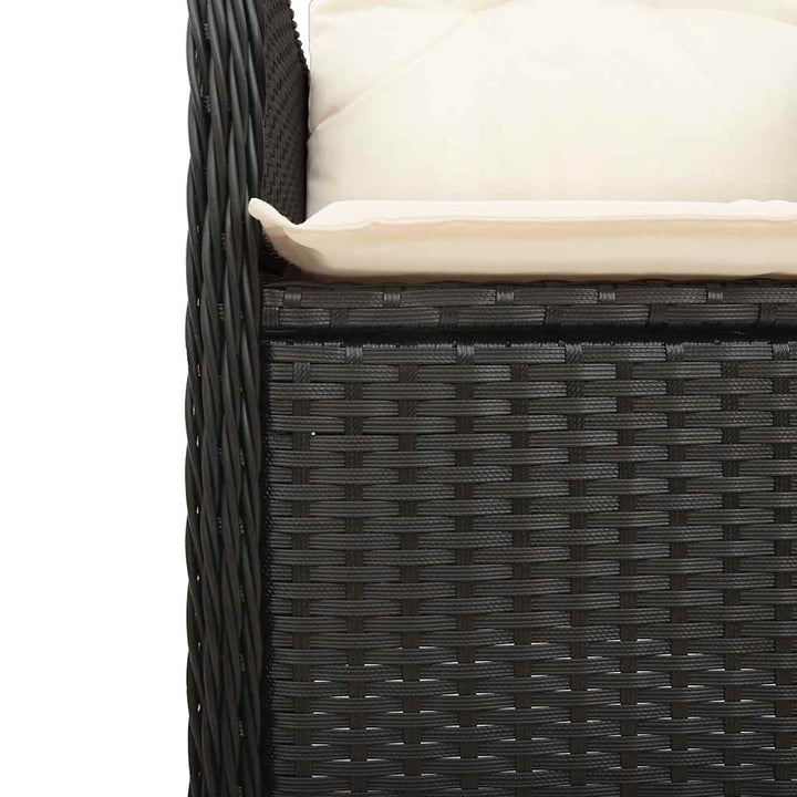 Matgrupp För Trädgården Med Dynor 11 Delar Svart Konstrotting