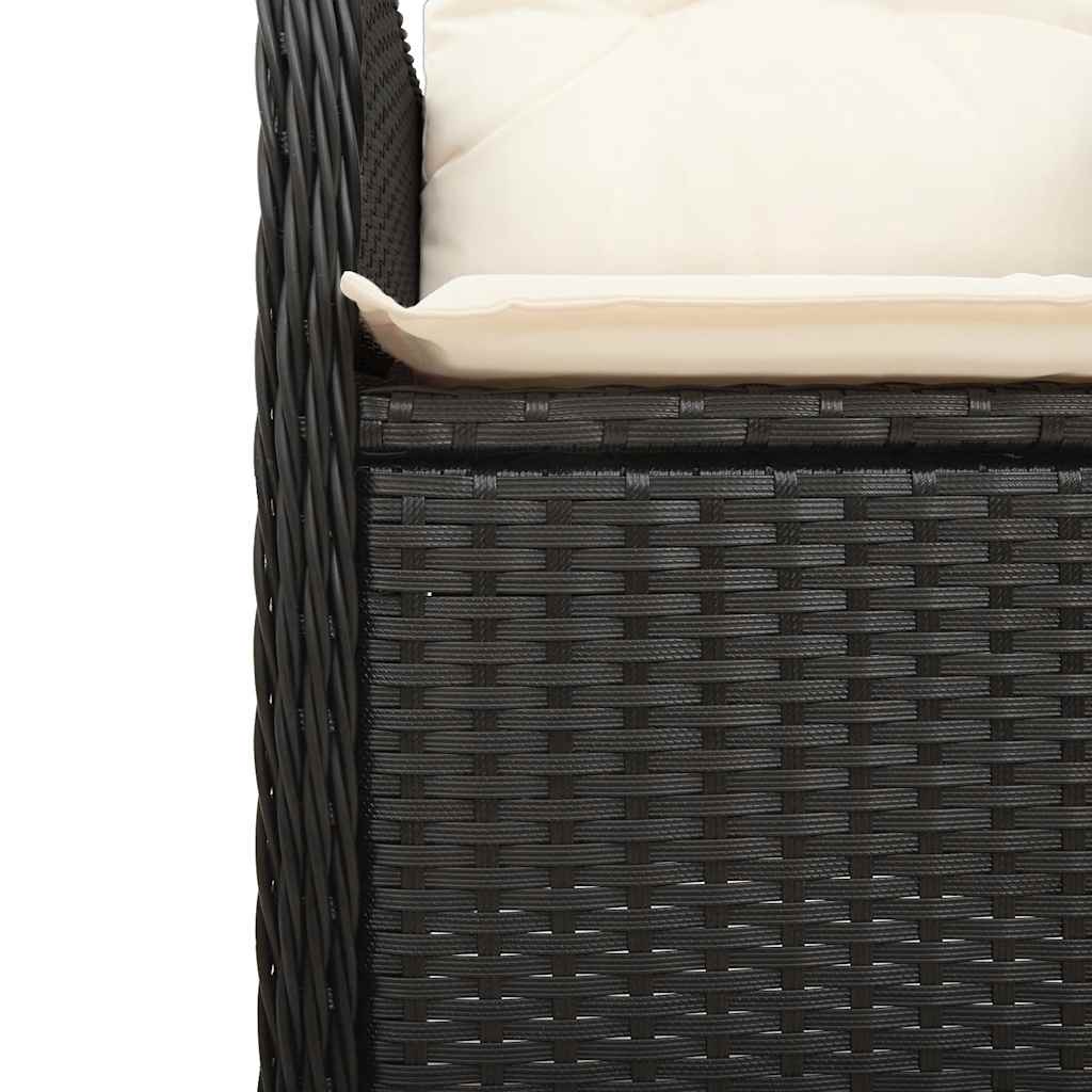 Matgrupp För Trädgården Med Dynor 11 Delar Svart Konstrotting