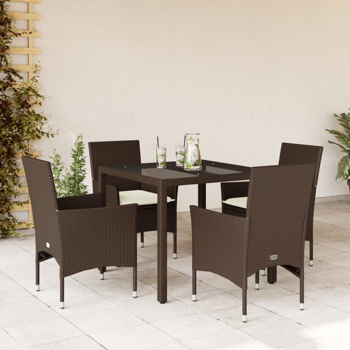 Matgrupp För Trädgården Med Dynor 7 Delar Konstrotting&amp;Glas