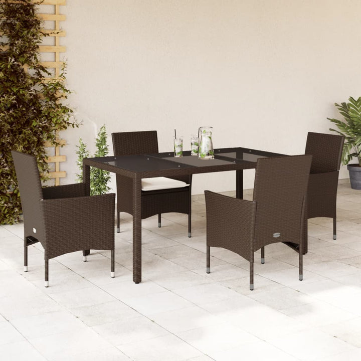 Matgrupp För Trädgården Med Dynor 7 Delar Konstrotting&amp;Glas