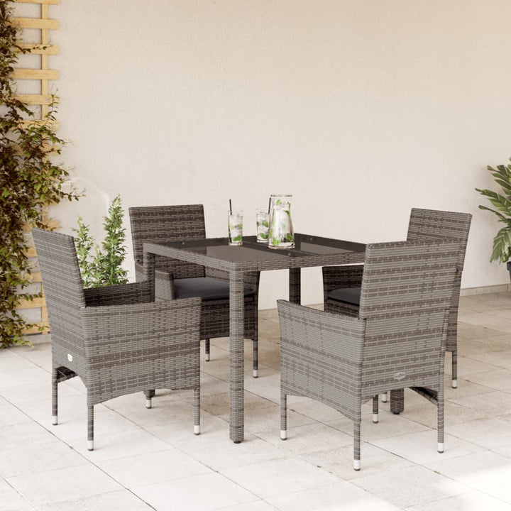 Matgrupp För Trädgården Med Dynor 7 Delar Konstrotting&amp;Glas