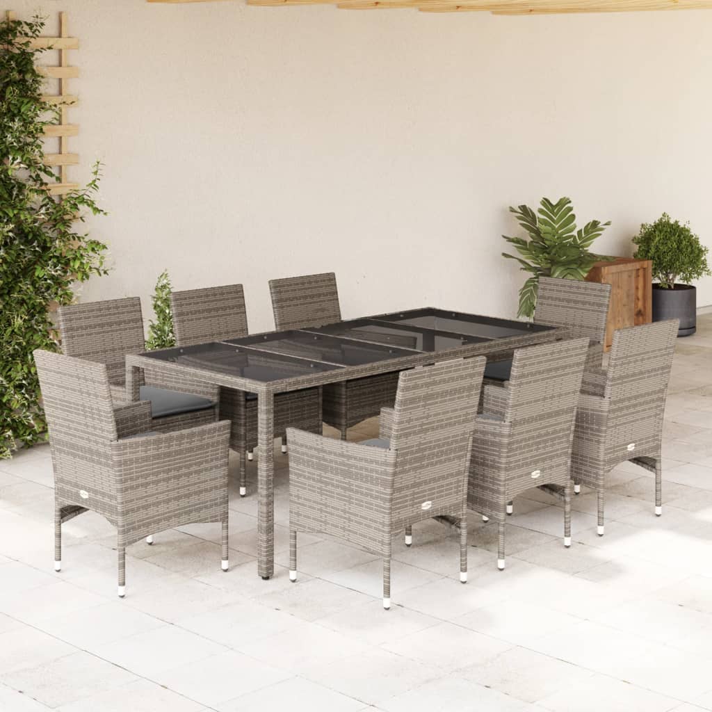 Matgrupp För Trädgården Med Dynor 7 Delar Konstrotting&amp;Glas