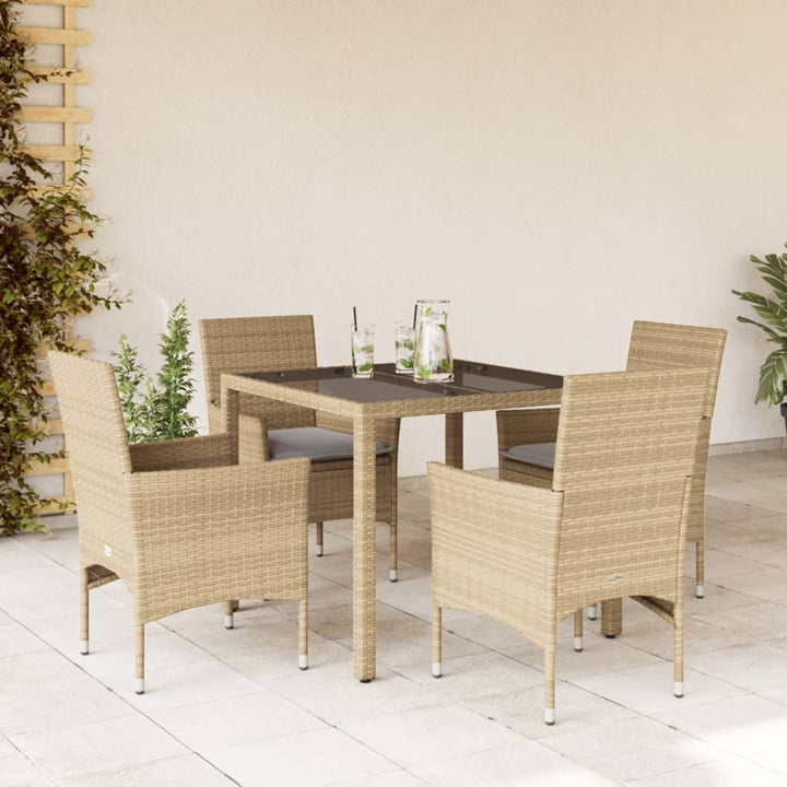 Matgrupp För Trädgården Med Dynor 7 Delar Konstrotting&amp;Glas