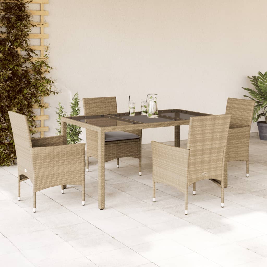 Matgrupp För Trädgården Med Dynor 7 Delar Konstrotting&amp;Glas