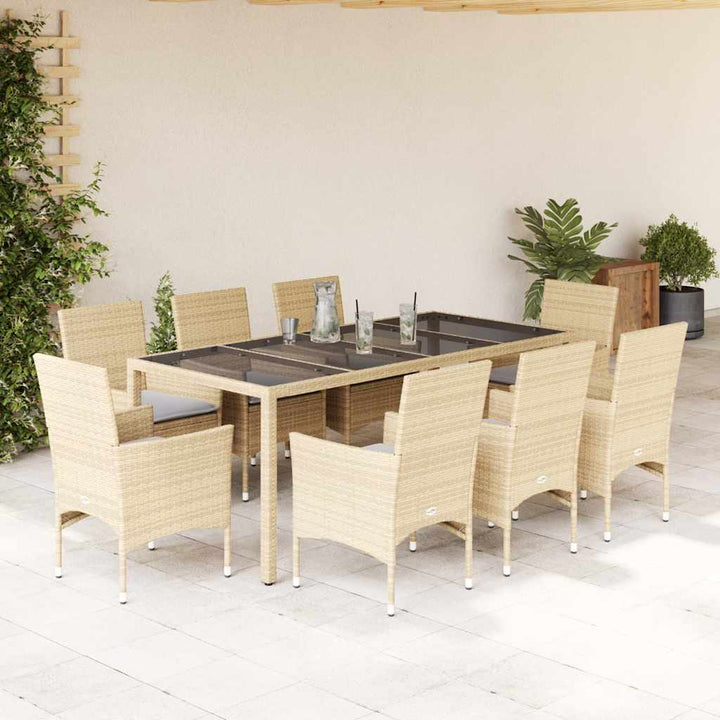 Matgrupp För Trädgården Med Dynor 7 Delar Konstrotting&amp;Glas