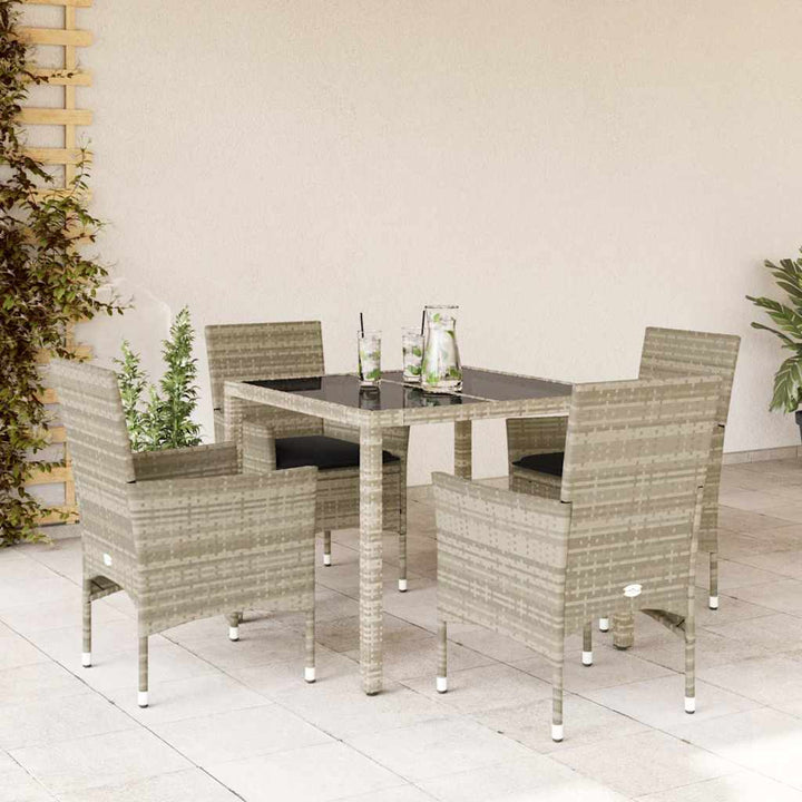 Matgrupp För Trädgården Med Dynor 7 Delar Konstrotting&amp;Glas