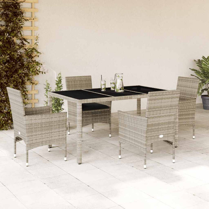 Matgrupp För Trädgården Med Dynor 7 Delar Konstrotting&amp;Glas