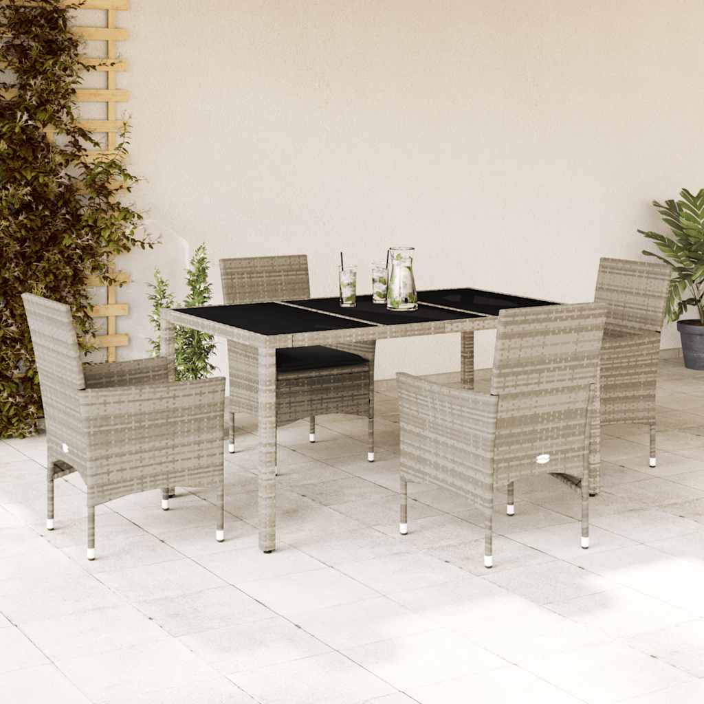 Matgrupp För Trädgården Med Dynor 7 Delar Konstrotting&amp;Glas