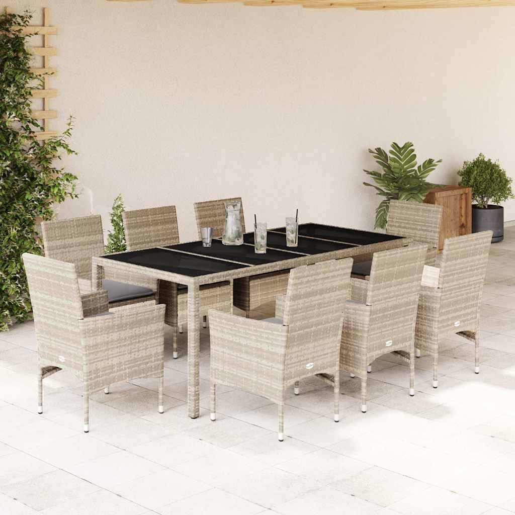 Matgrupp För Trädgården Med Dynor 7 Delar Konstrotting&amp;Glas