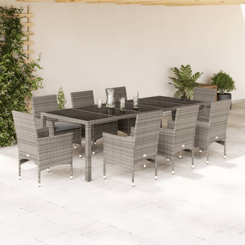 Matgrupp För Trädgård Med Dynor 11 Delar Konstrotting&amp;Glas