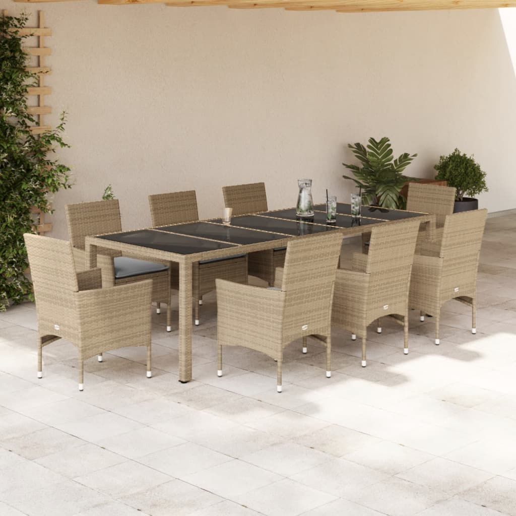 Matgrupp För Trädgård Med Dynor 11 Delar Konstrotting&amp;Glas