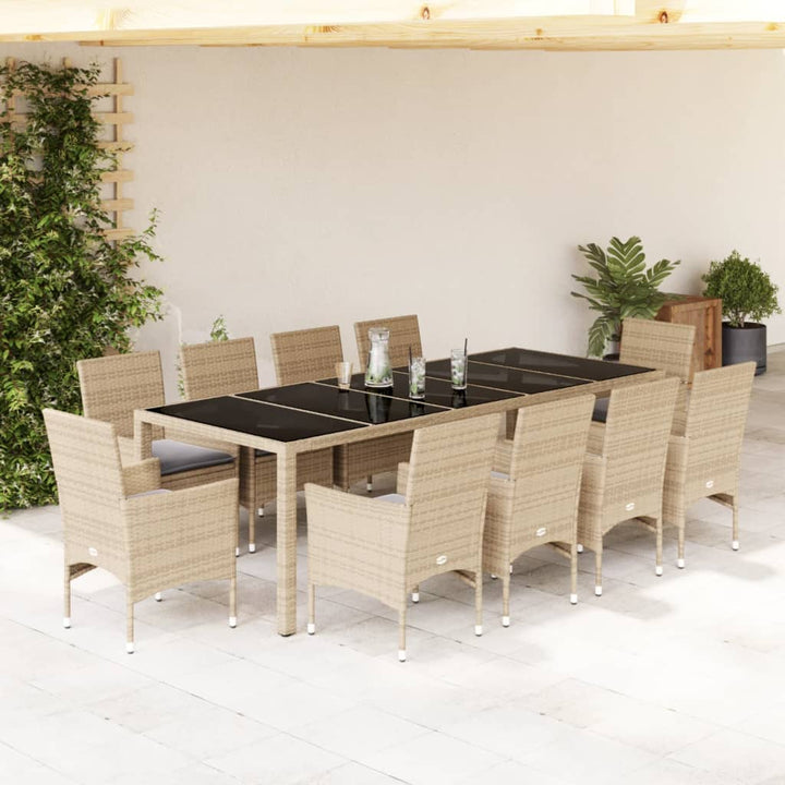Matgrupp För Trädgård Med Dynor 11 Delar Konstrotting&amp;Glas