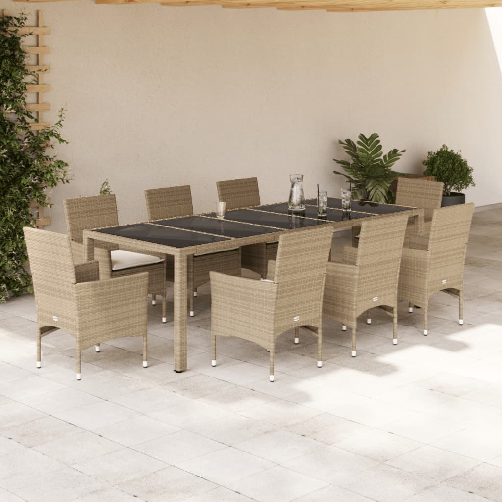 Matgrupp För Trädgård Med Dynor 11 Delar Konstrotting&amp;Glas