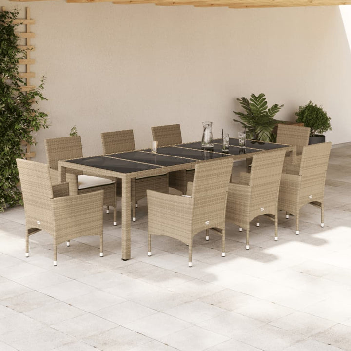 Matgrupp För Trädgård Med Dynor 11 Delar Konstrotting&amp;Glas
