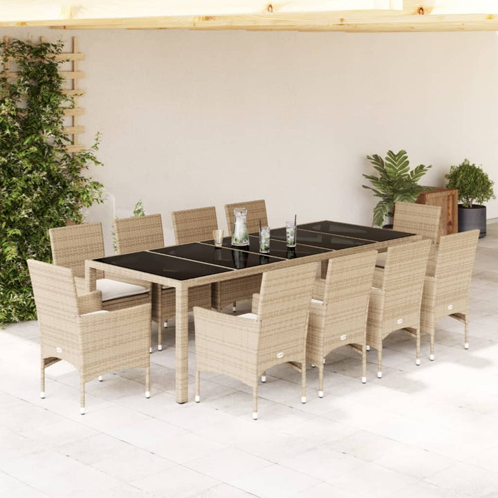 Matgrupp För Trädgård Med Dynor 11 Delar Konstrotting&amp;Glas