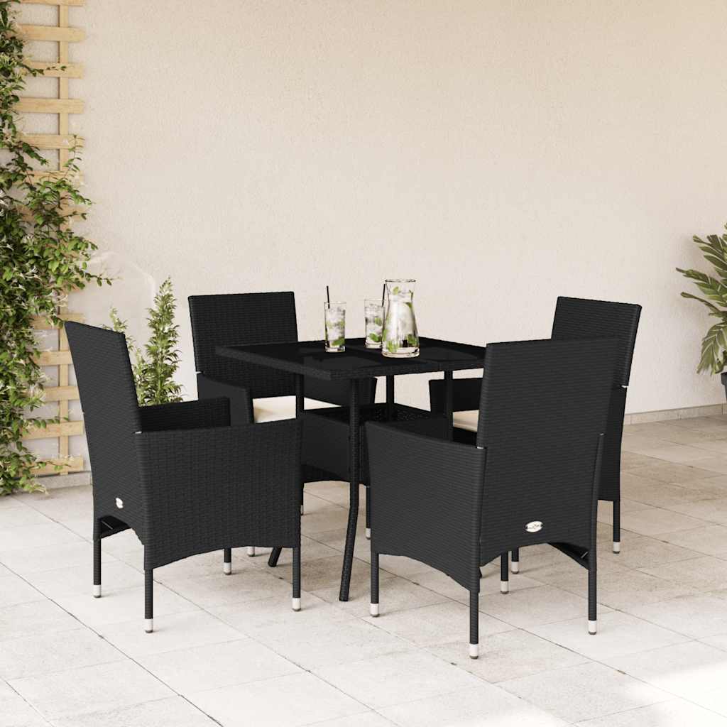 Matgrupp För Trädgård Med Dynor 3 Delar Beige Konstrotting&amp;Glas