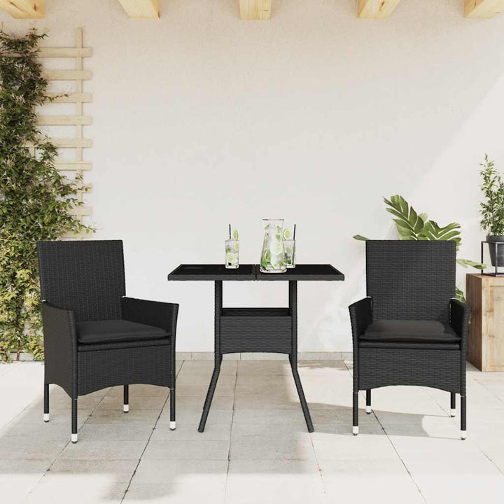 Matgrupp För Trädgård Med Dynor 3 Delar Beige Konstrotting&amp;Glas