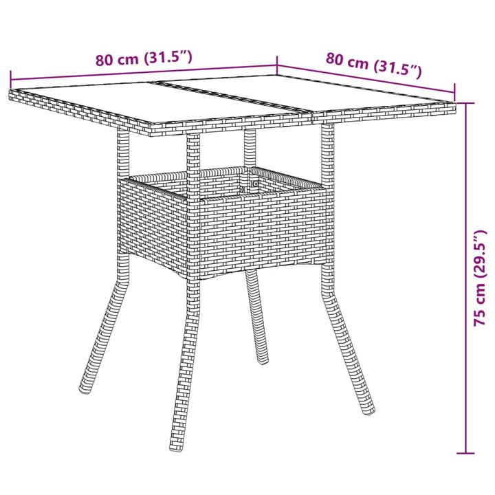 Matgrupp För Trädgården Med Dynor 3 Delar Konstrotting&amp;Glas