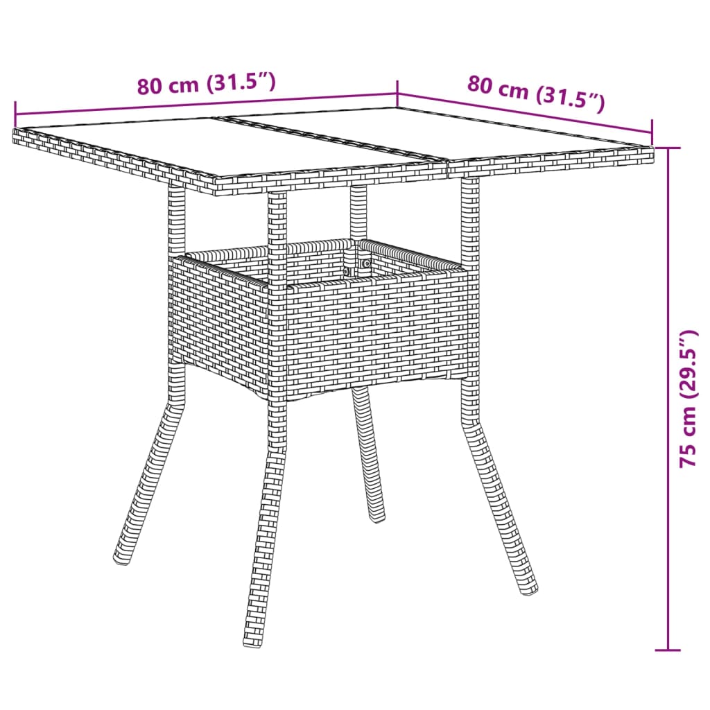Matgrupp För Trädgården Med Dynor 3 Delar Konstrotting&amp;Glas