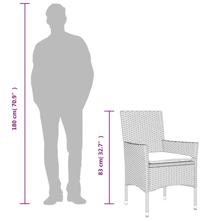 Matgrupp För Trädgården Med Dynor 3 Delar Konstrotting&amp;Glas