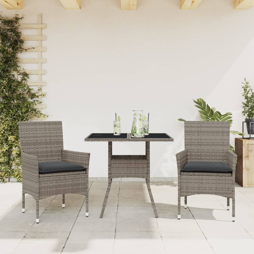 Matgrupp För Trädgården Med Dynor 3 Delar Konstrotting&Glas