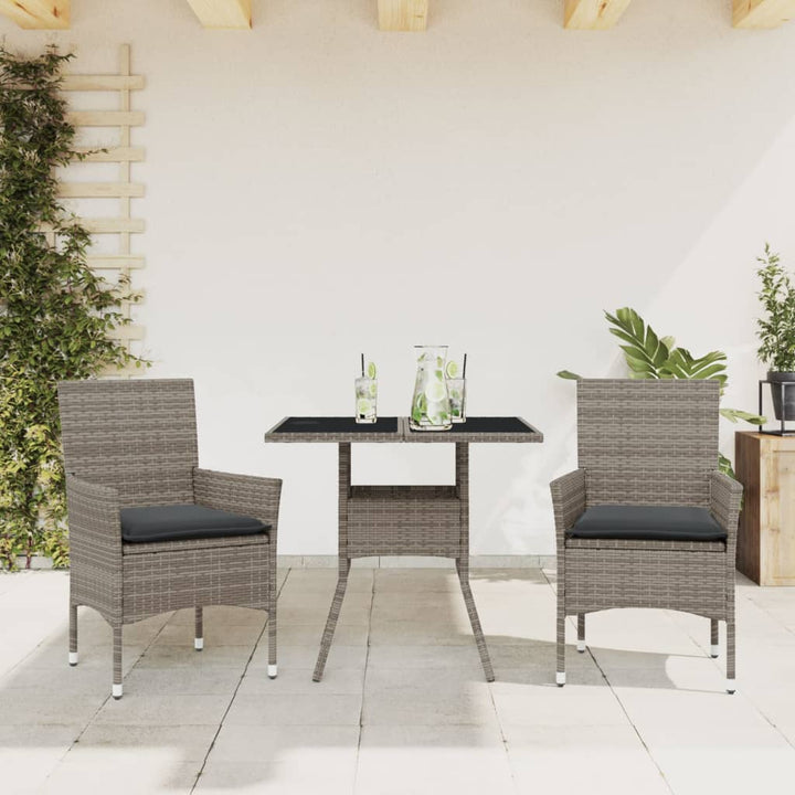 Matgrupp För Trädgård Med Dynor 3 Delar Beige Konstrotting&amp;Glas