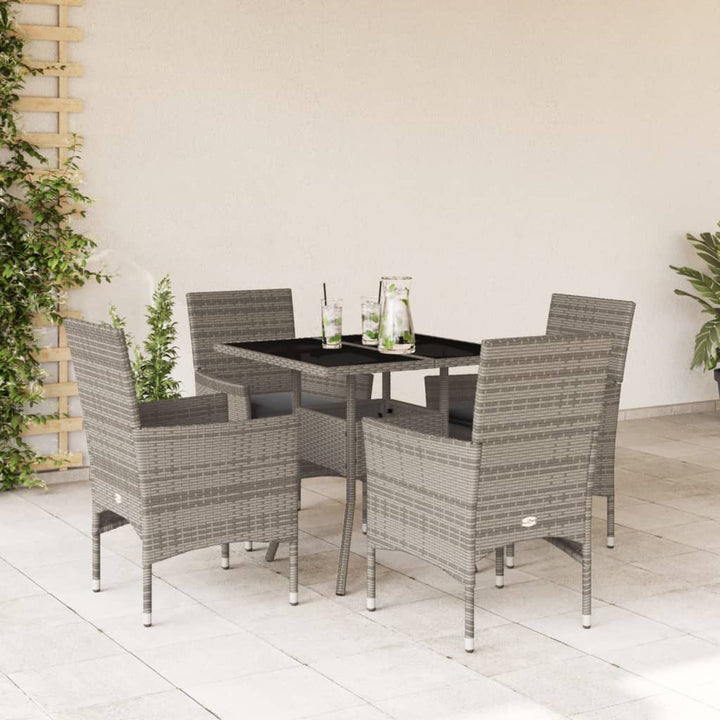 Matgrupp För Trädgård Med Dynor 3 Delar Beige Konstrotting&amp;Glas