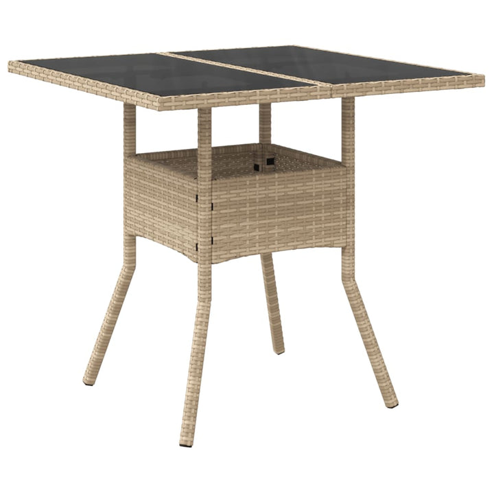 Matgrupp För Trädgård Med Dynor 3 Delar Beige Konstrotting&amp;Glas