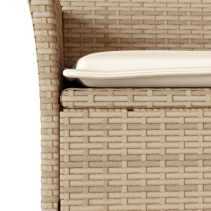 Matgrupp För Trädgård Med Dynor 3 Delar Beige Konstrotting&amp;Glas