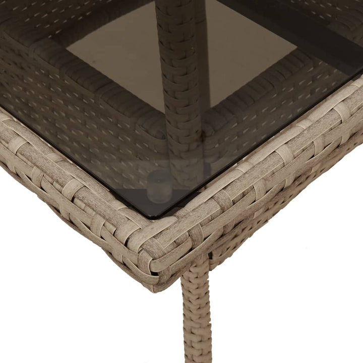 Matgrupp För Trädgård Med Dynor 3 Delar Beige Konstrotting&amp;Glas