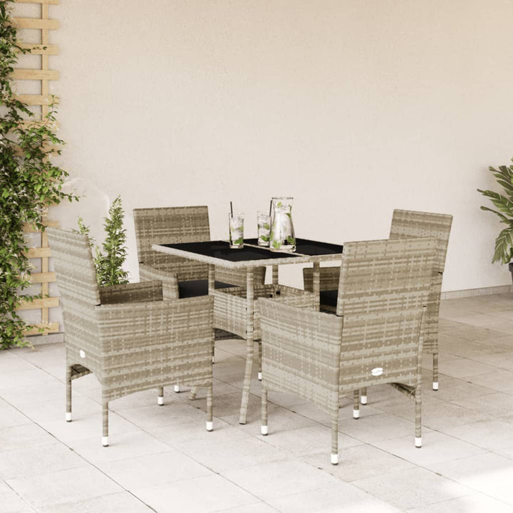 Matgrupp För Trädgård Med Dynor 3 Delar Beige Konstrotting&amp;Glas