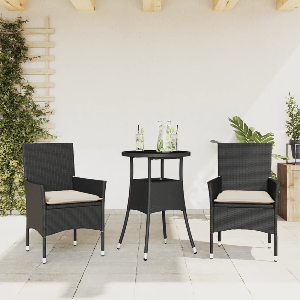 Matgrupp För Trädgården Med Dynor 3 Delar Konstrotting&amp;Glas