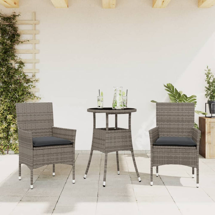 Matgrupp För Trädgården Med Dynor 3 Delar Konstrotting&amp;Glas