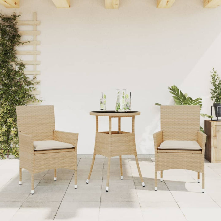 Matgrupp För Trädgården Med Dynor 3 Delar Konstrotting&amp;Glas